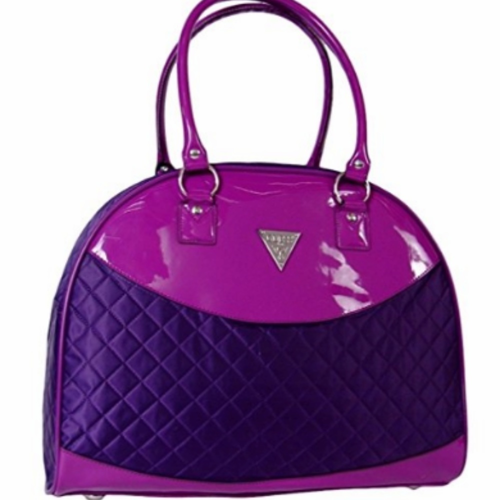 Guess Purple Dome Quilted Overnight Travel Bag NWT
